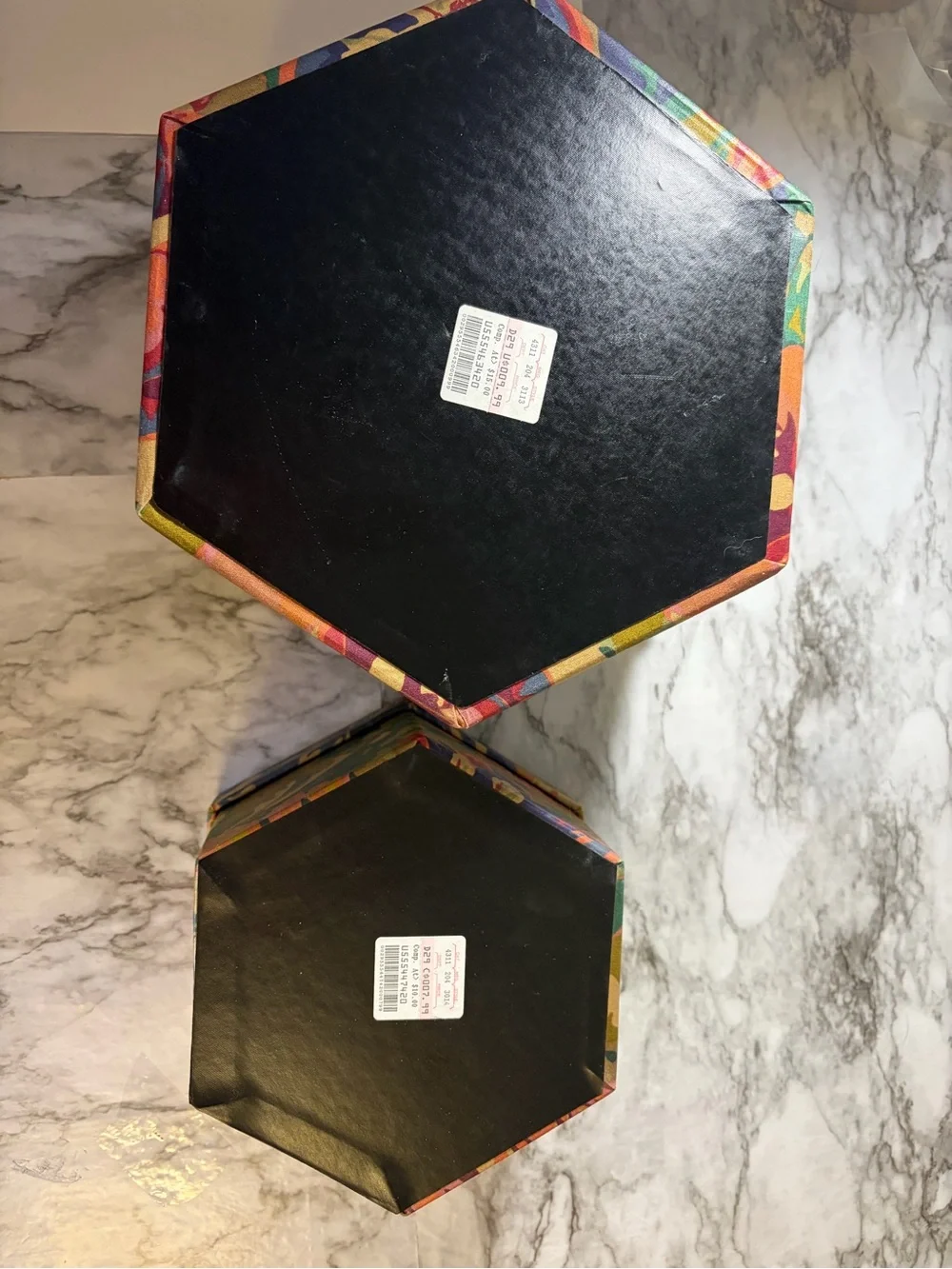 Bundle of retro Vintage Floral Decorative Storage Boxes - Multicolor